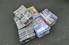 Weekly magazines, comics, copy paper catalogs, textbooks, etc.